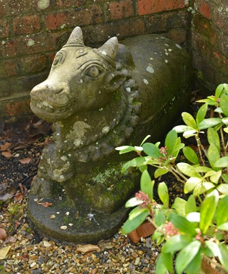 Lot 458 - An Indian carved stone figure of Nandi