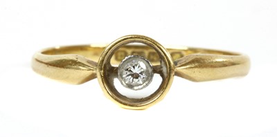 Lot 64 - An 18ct gold single stone diamond ring, c.1920
