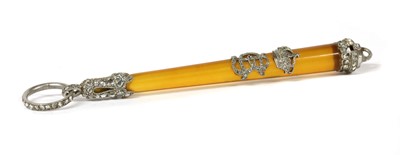 Lot 43 - A platinum diamond set lorgnette handle