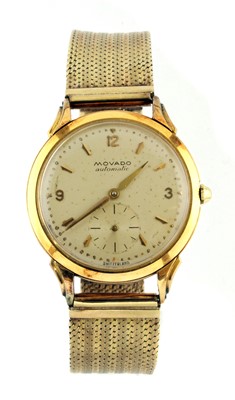 Lot 258 - An 18ct gold Movado automatic bracelet watch