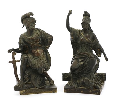 Lot 90 - A pair of French grand tour bronze figures