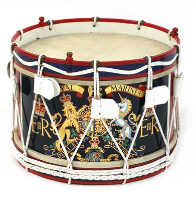 Lot 41 - A QUEEN ELIZABETH II ROYAL MARINES TENOR SIDE DRUM