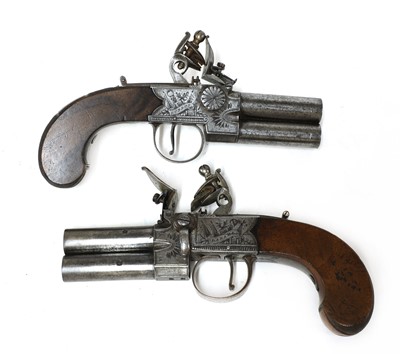 Lot 56 - A PAIR OF LONDON FLINTLOCK POCKET PISTOLS