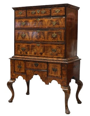 Lot 346 - A Queen Anne walnut chest on stand