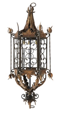 Lot 387 - A large Spanish iron lantern