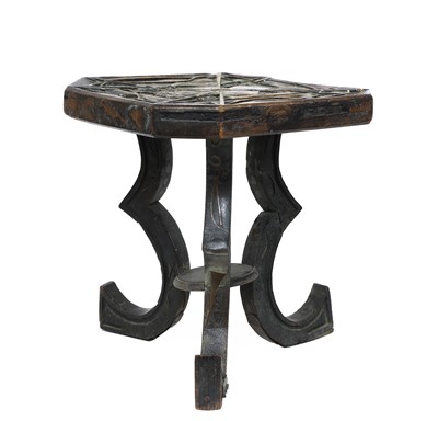 Lot 235 - A carved and inlaid talismanic stool