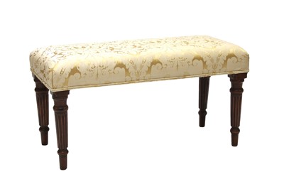 Lot 498 - A walnut framed stool