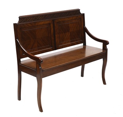 Lot 841 - A mahogany hall bench