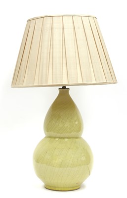 Lot 62 - A Chinese style crackle-glazed porcelain table lamp
