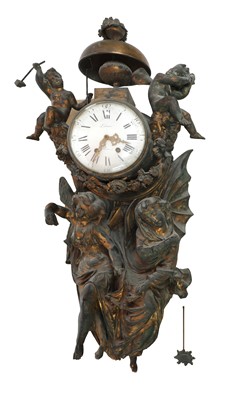 Lot 236 - A French gilt-bronze cartel clock