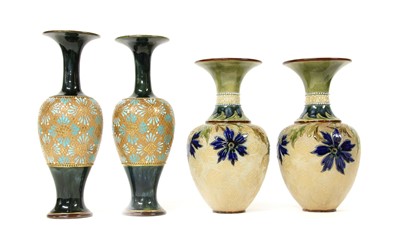 Lot 374 - A pair of Doulton Slater's Stoneware baluster vases
