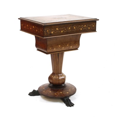 Lot 914 - An Irish Killarney yew wood worktable