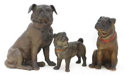 Lot 342 - A German terracotta figure of a seated pug