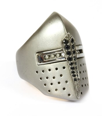 Lot 250 - A silver diamond set 'Future King' ring by Bobby White