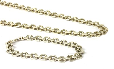 Lot 232 - A sterling silver necklace and bracelet suite by Links of London