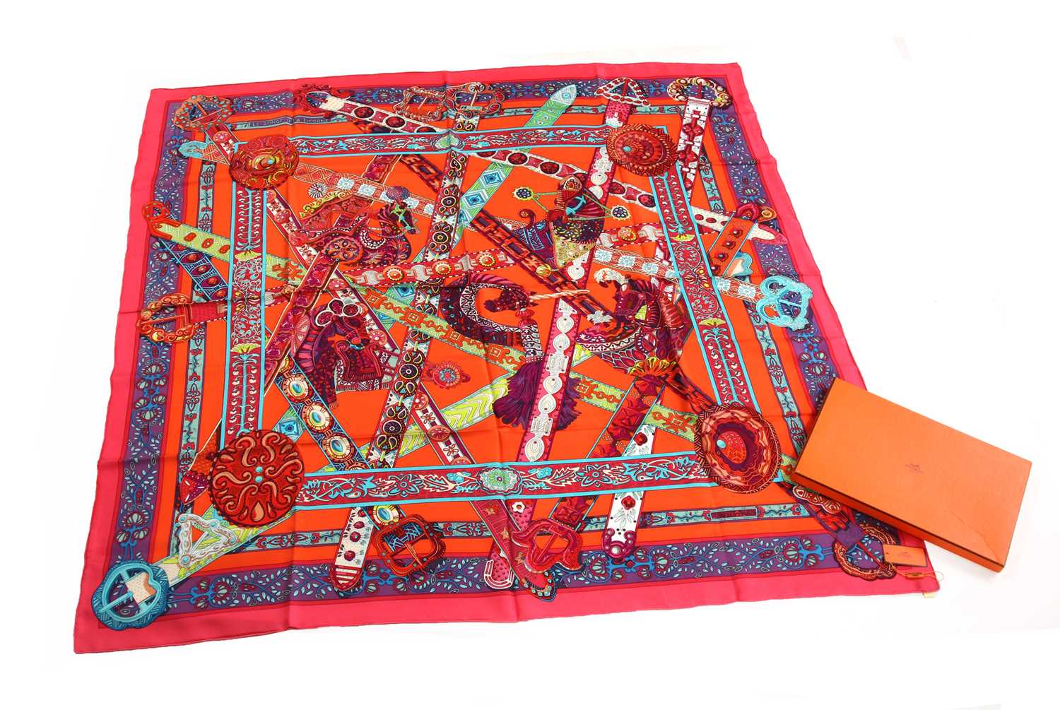 Lot 128 - An Hermès large silk scarf