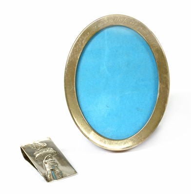 Lot 274 - A sterling silver oval photograph frame by Tiffany & Co.