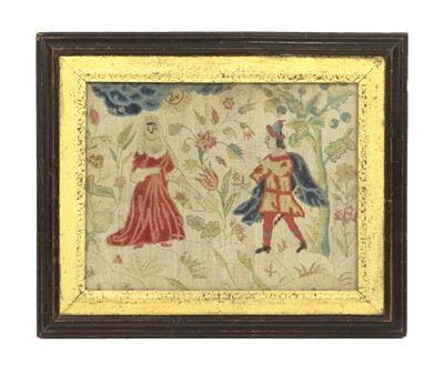 Lot 449 - A needlework panel