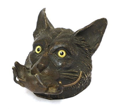 Lot 212 - A cold-painted bronze novelty inkwell