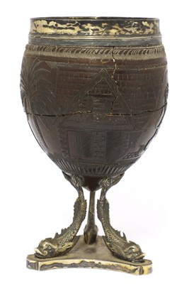 Lot 24 - A George III silver-mounted coconut cup