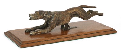 Lot 341 - A cold-painted bronze foxhound letter clip