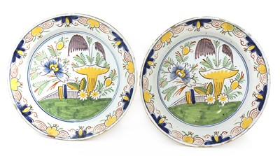 Lot 298 - A pair of Dutch delft chargers