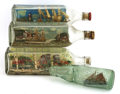 Lot 812 - Four ships in bottles