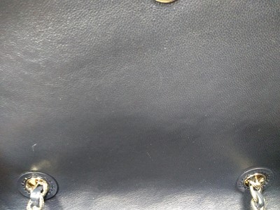 Lot 64 - A Tory Burch blue leather and tweed 'Fleming' bag