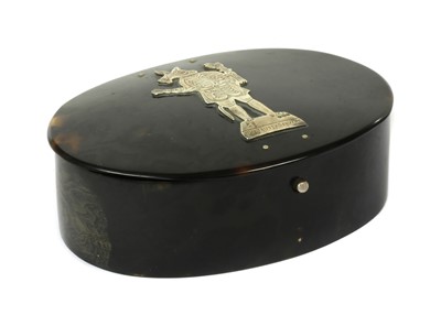 Lot 277 - An oval tortoiseshell box