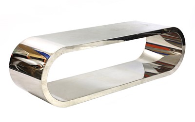 Lot 620 - A contemporary Zespoke 'Hoop' polished chrome coffee table