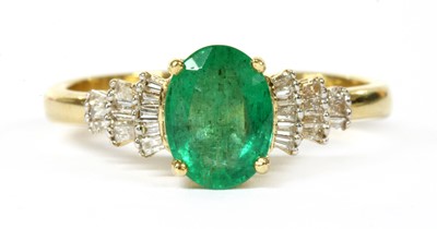 Lot 162 - A gold emerald and diamond ring
