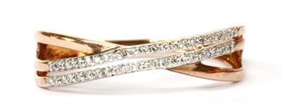 Lot 353 - A rose gold diamond ring
