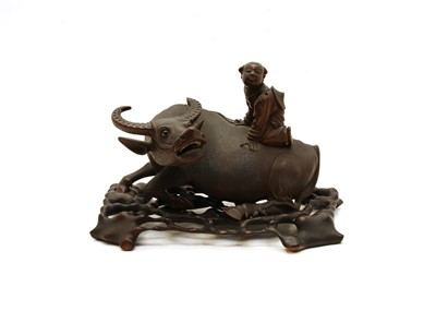 Lot 243 - A Chinese carved wooden figure group