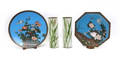 Lot 209 - A Japanese cloisonne charger