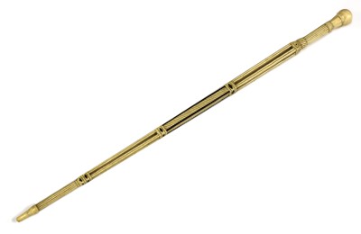 Lot 896 - A marine ivory, whalebone and baleen inlaid walking stick