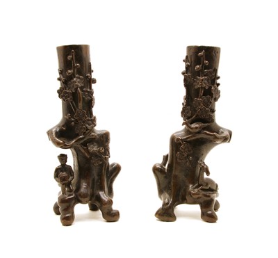 Lot 252 - A pair of Chinese bronze vases
