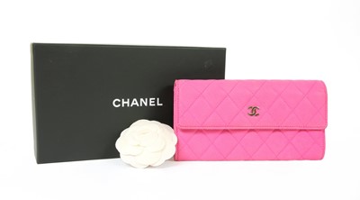 Lot 91 - A Chanel pink Continental wallet