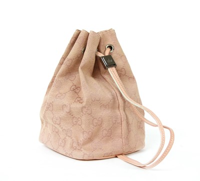 Lot 43 - A Gucci pink monogrammed canvas mini drawstring backpack