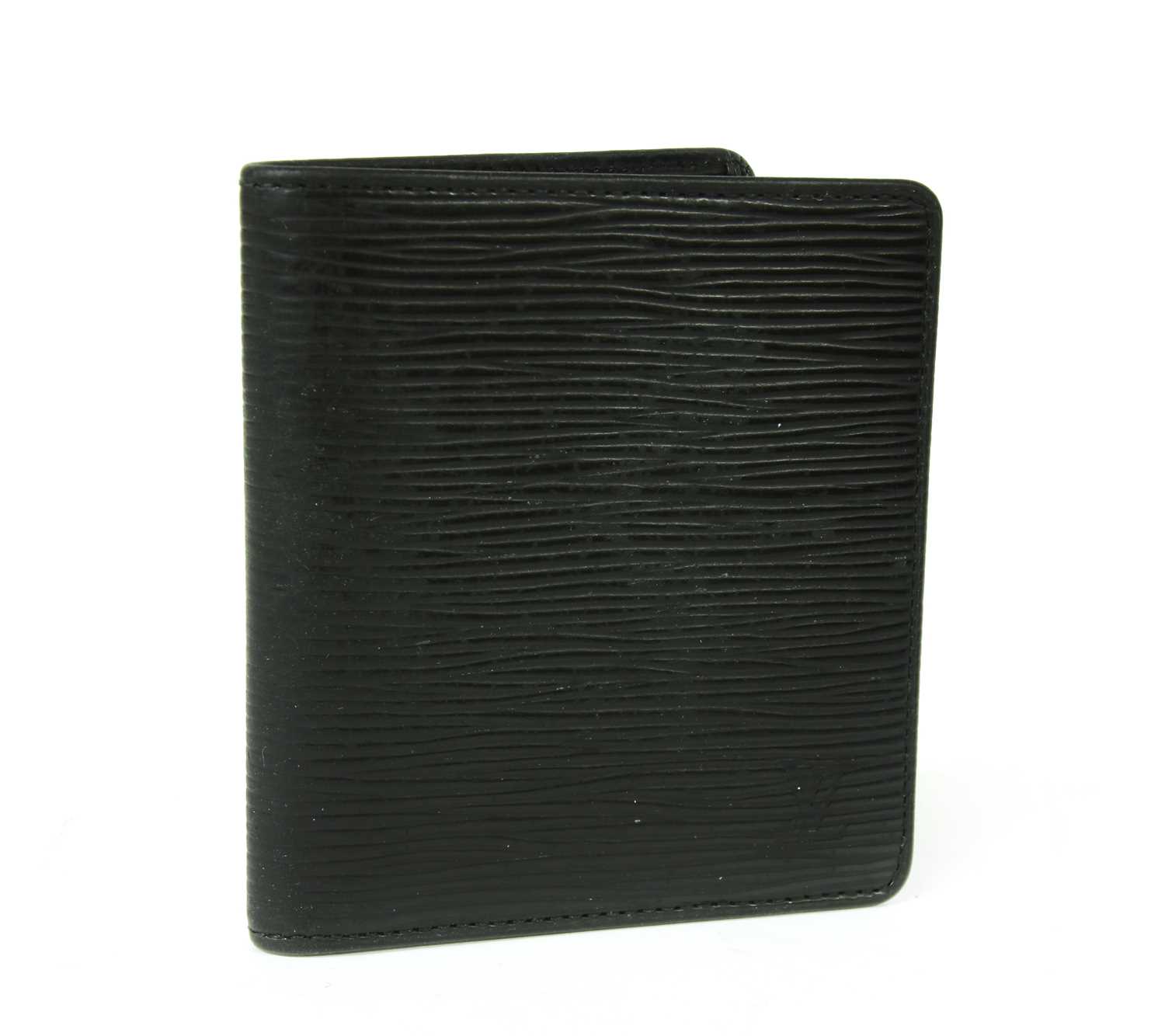 Lot 94 - A Louis Vuitton black Epi leather 'Porte-Billets 6' wallet