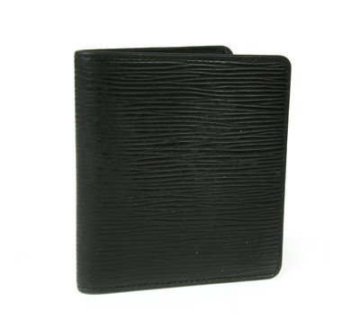 Lot 94 - A Louis Vuitton black Epi leather 'Porte-Billets 6' wallet