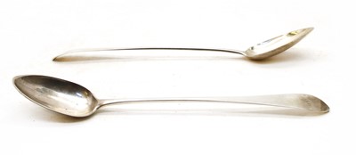 Lot 308 - A pair of George III silver basting spoons