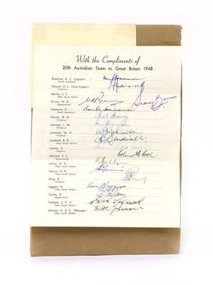 Lot 185 - CRICKET: AUSTRALIA 1948 Invincibles