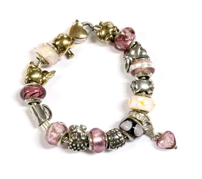 Lot 384 - A sterling silver Lovelinks charm bracelet
