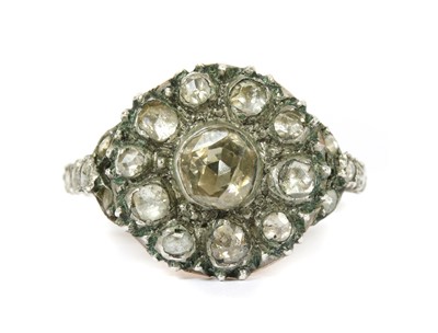 Lot 342 - A rose cut diamond cluster ring