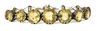 Lot 49 - A silver citrine bracelet