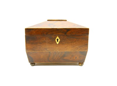 Lot 341 - A Regency rosewood sarcophagus form tea caddy