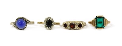 Lot 171 - A 9ct gold sapphire and diamond cluster ring