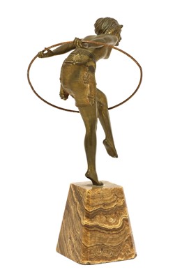 Lot 237 - An Art Deco gilt figure of a hoop dancer