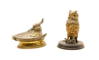 Lot 395F - Two 19th century cold painted inkwells