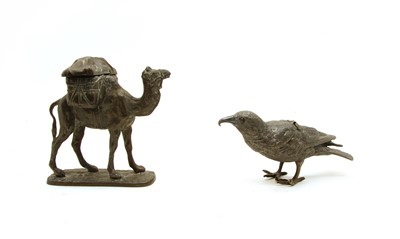 Lot 196 - A cast metal inkwell